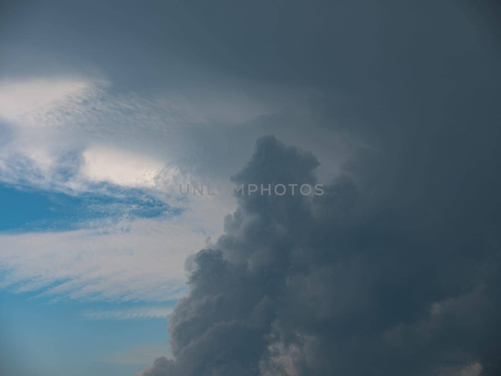 Beautiful various forms clouds in the high sky.