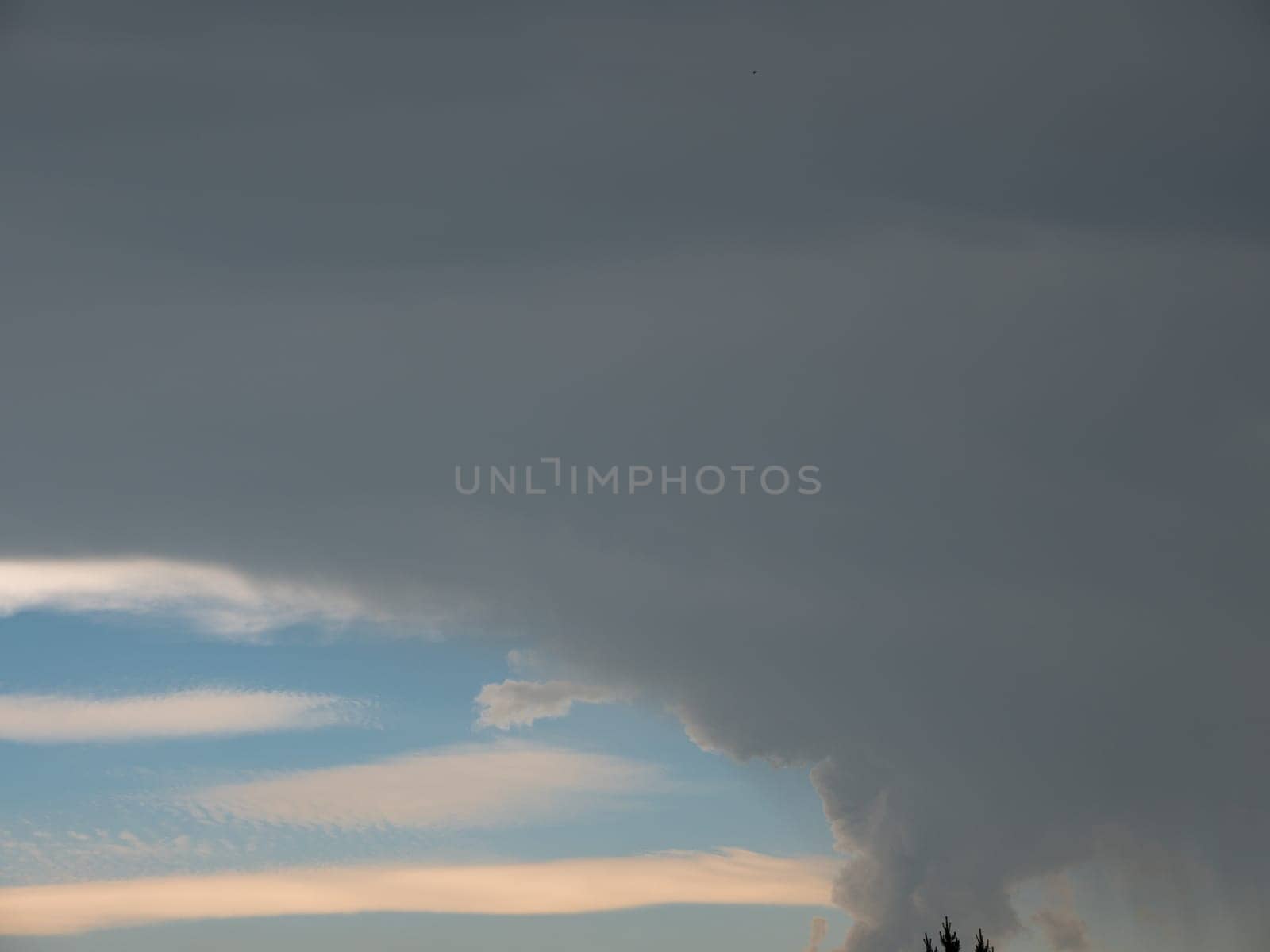 Beautiful various forms clouds in the high sky.