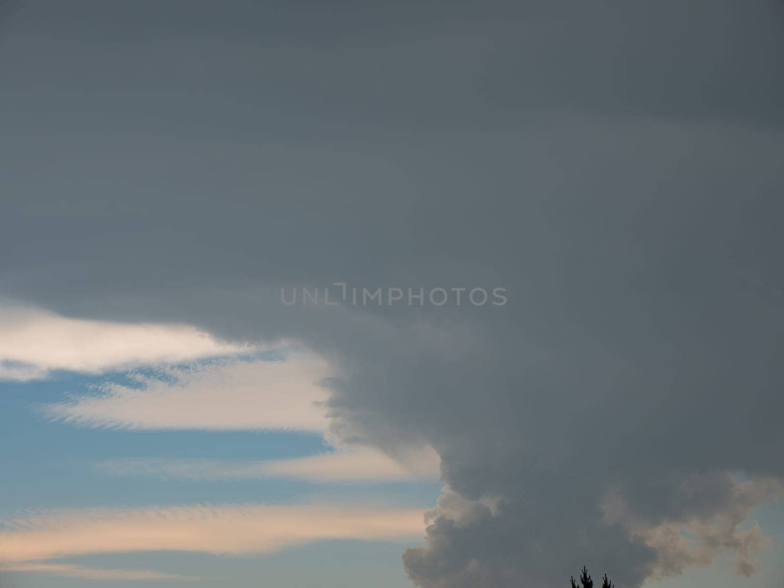 Beautiful various forms clouds in the high sky.