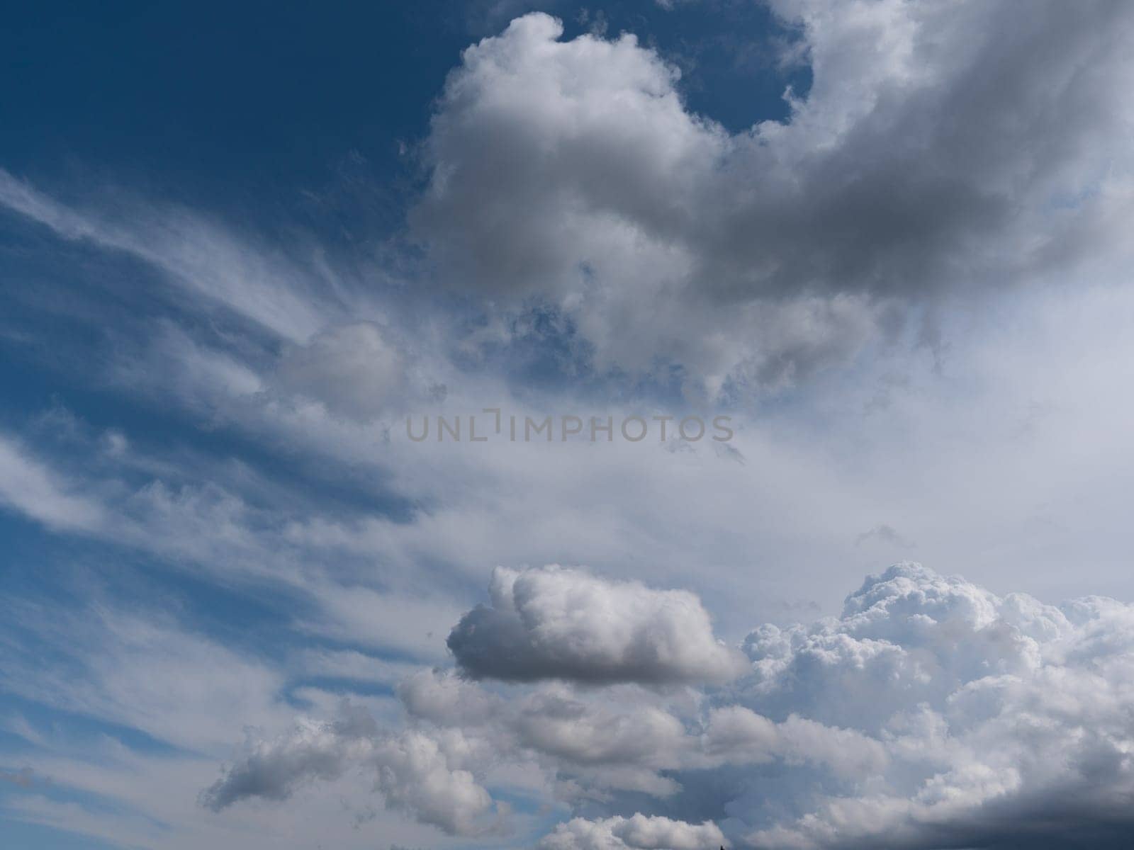 Beautiful various forms clouds in the high sky.