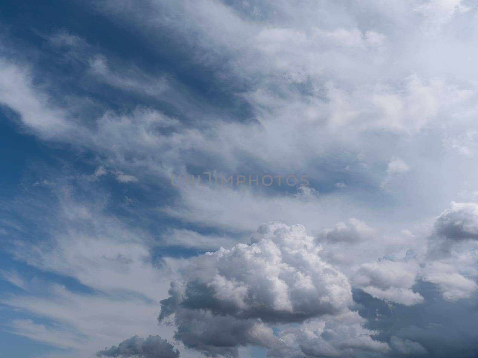 Beautiful various forms clouds in the high sky.