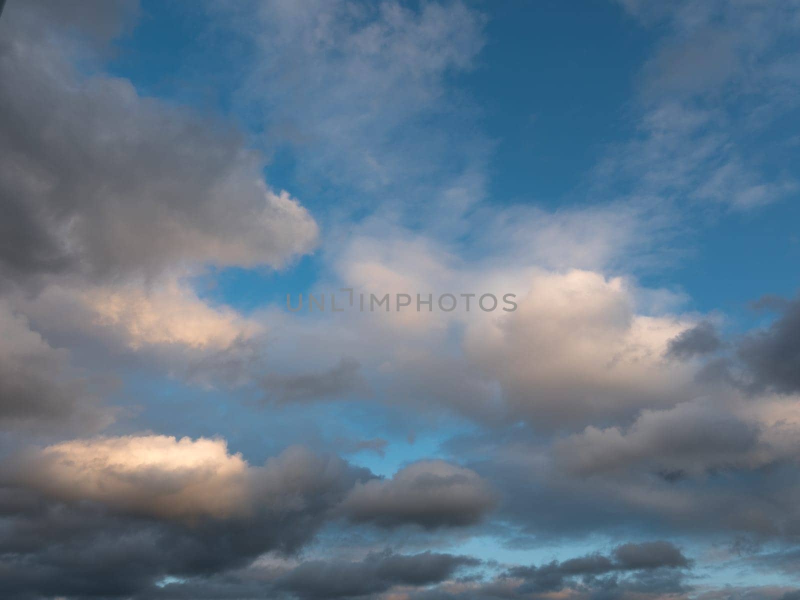 Beautiful various forms clouds in the high sky.