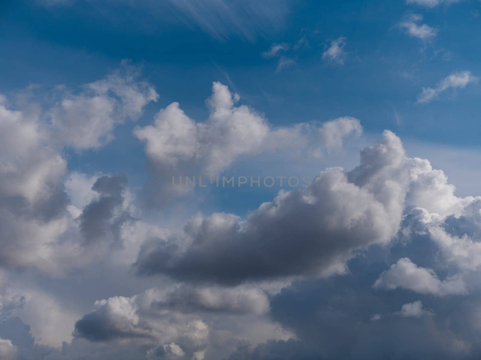 Beautiful various forms clouds in the high sky.