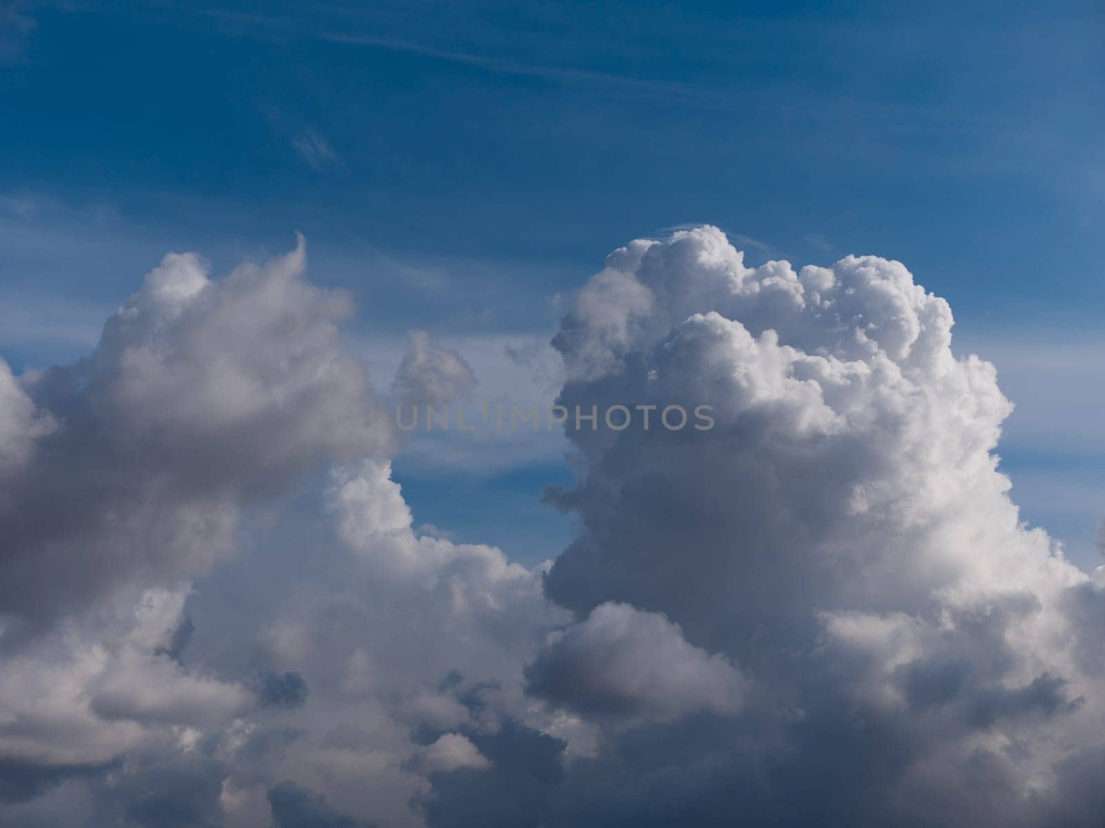 Beautiful various forms clouds in the high sky.