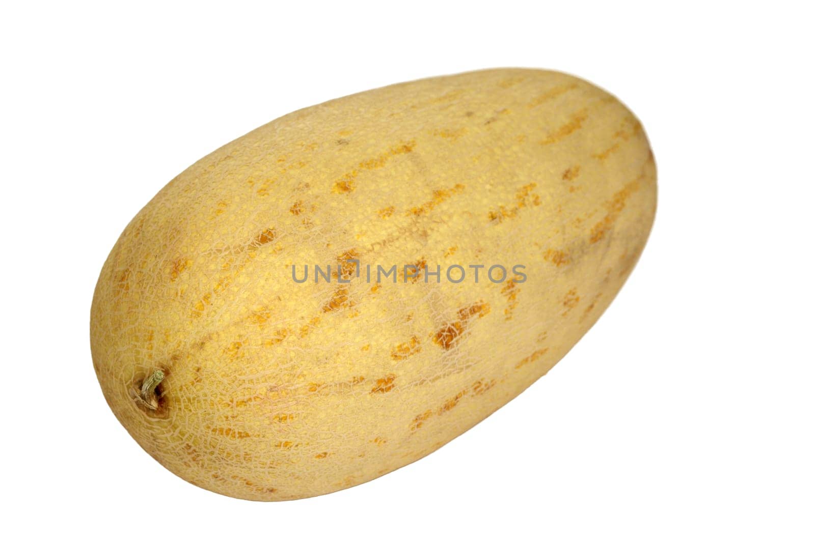 Yellow juicy melon cut on a white background