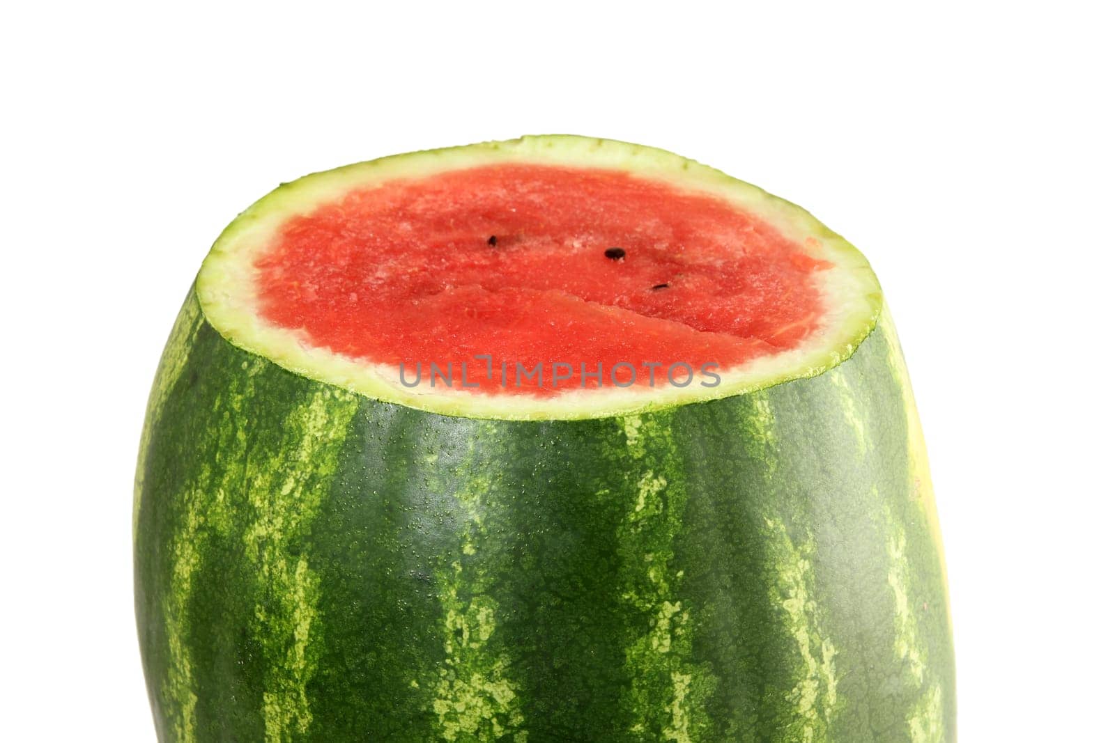 Watermelon, a staple food and natural fruit, is shown on a white background.