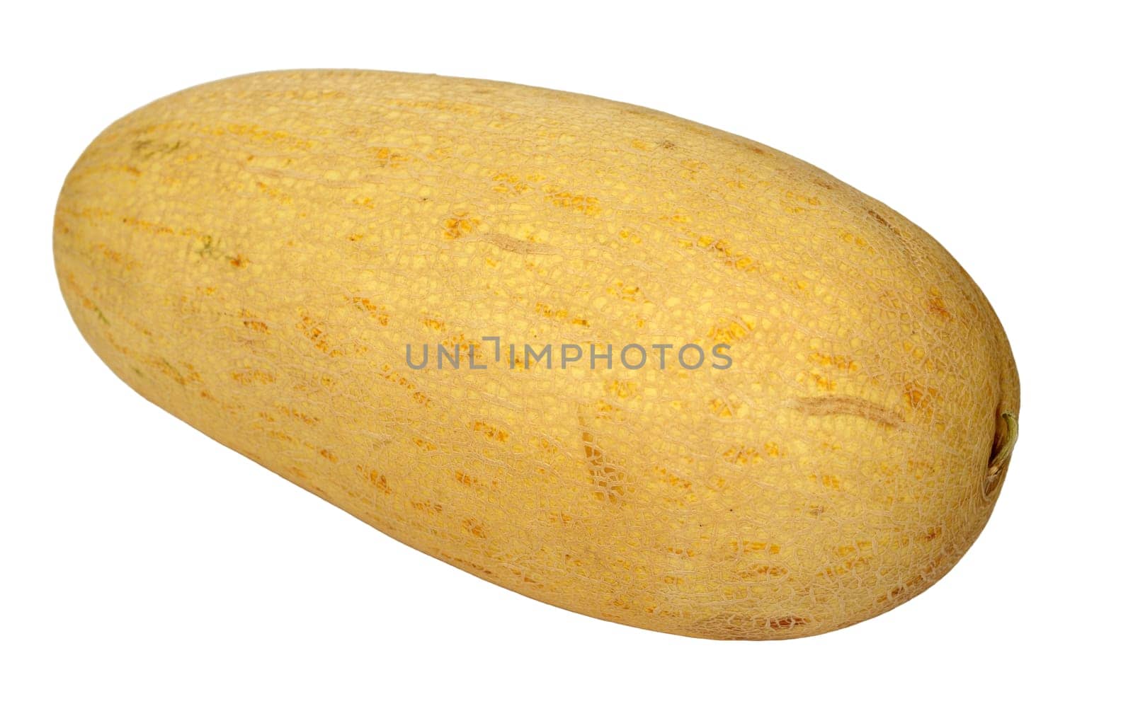 Yellow juicy melon cut on a white background