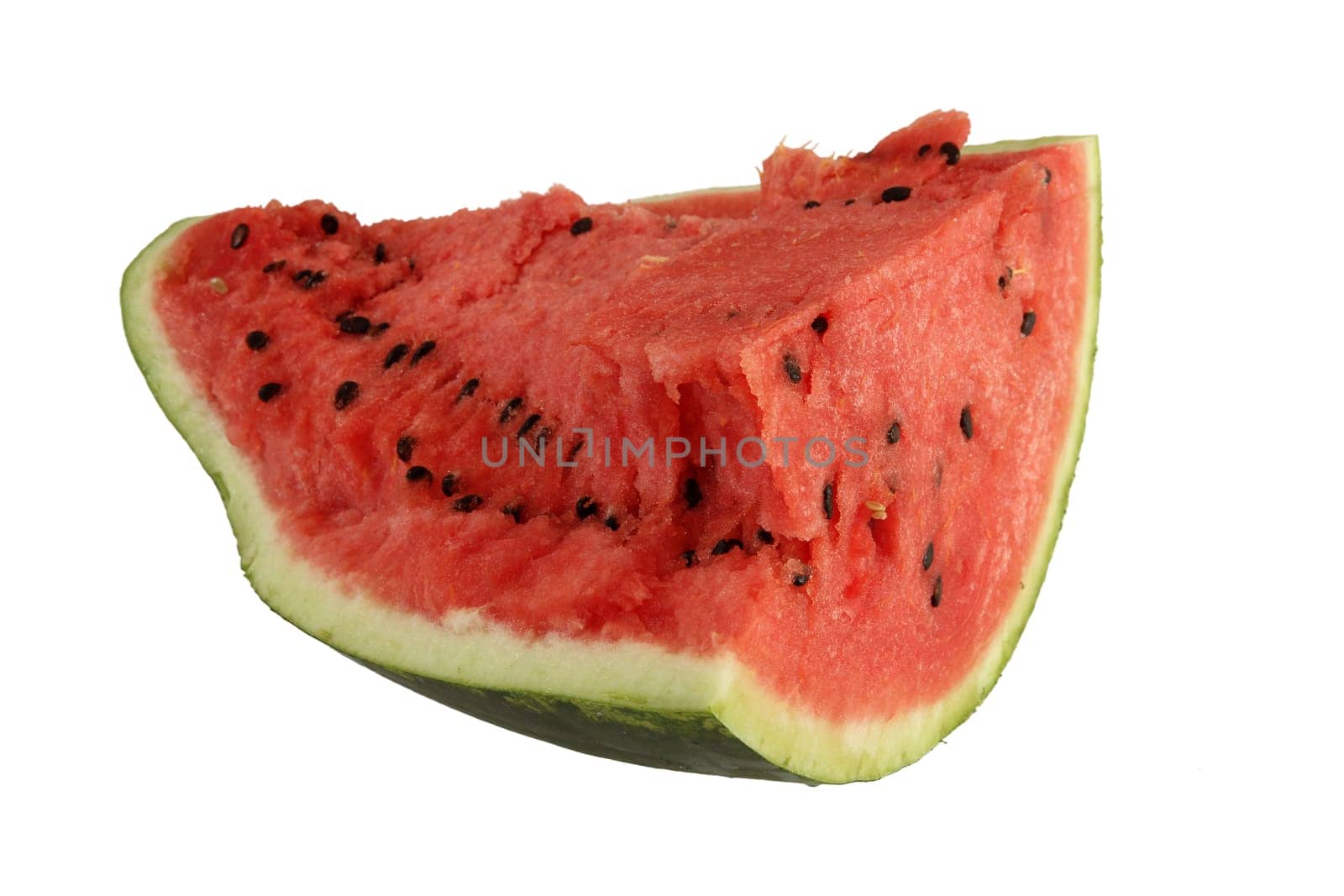 Watermelon, a staple food and natural fruit, is shown on a white background.