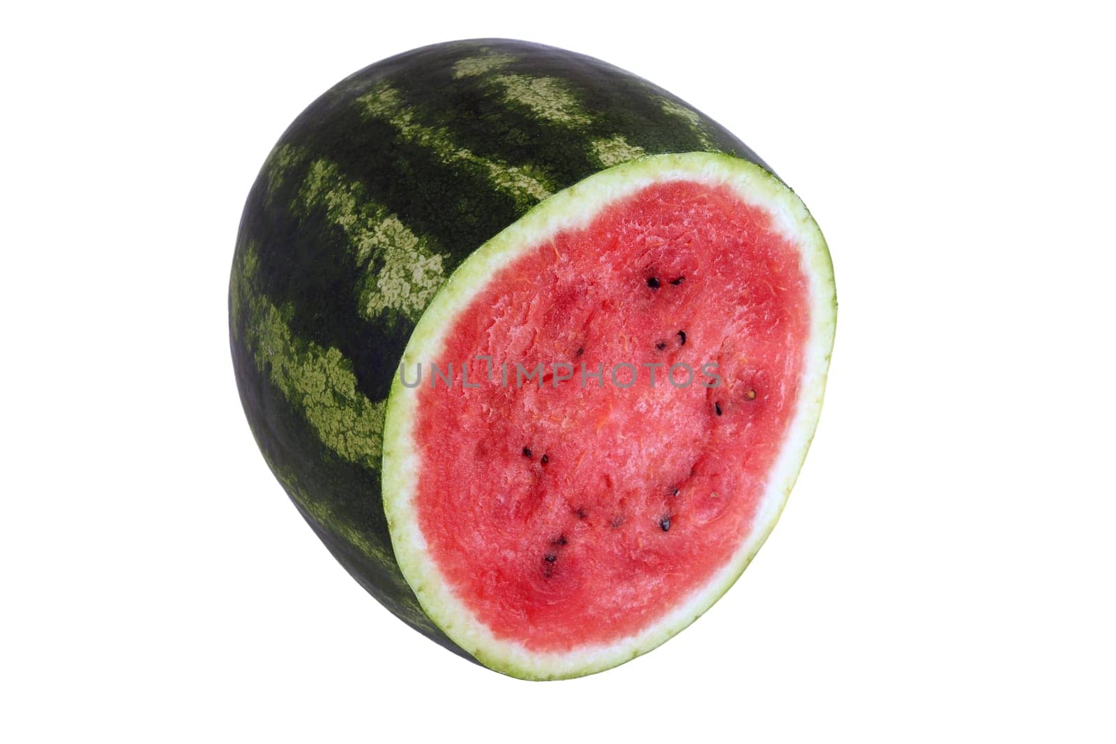 Watermelon, a staple food and natural fruit, is shown on a white background.