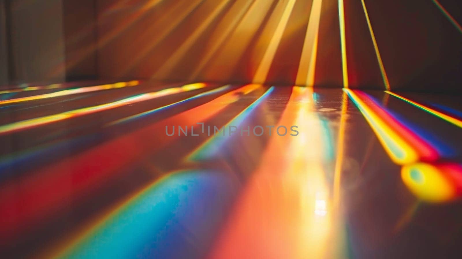 A close up of a light shining through some colored glass, AI by starush