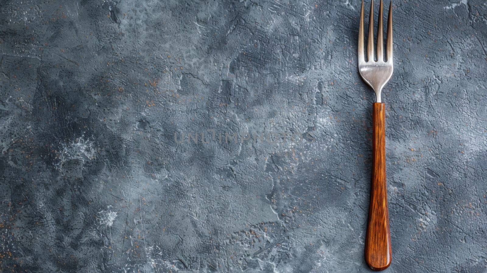 A fork on a gray background with the word "fork" written in red, AI by starush