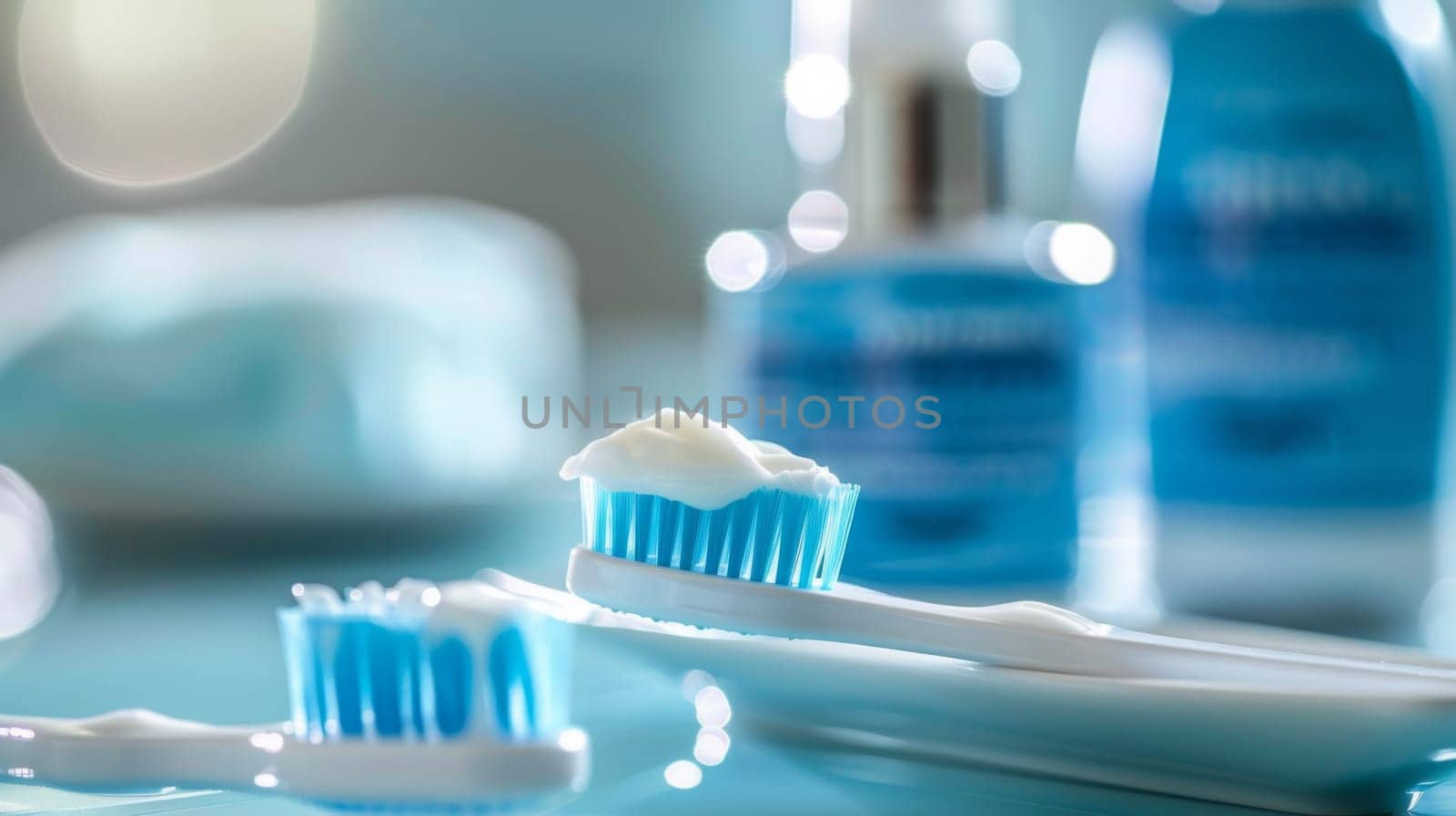 A close up of a toothbrush with some cream on it