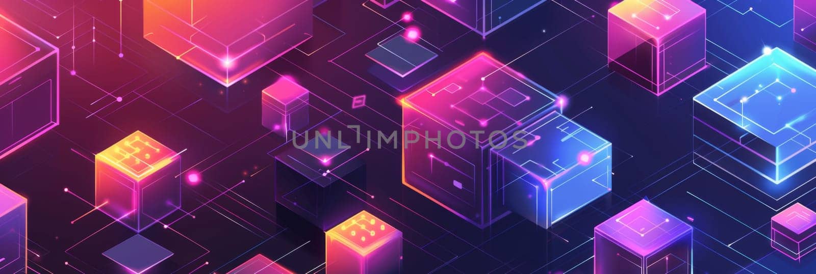 A colorful abstract background with many different shapes, AI by starush