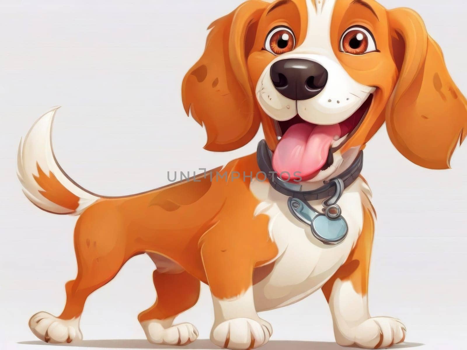 Cheerful dog on a white background. cartoon character by Ekaterina34