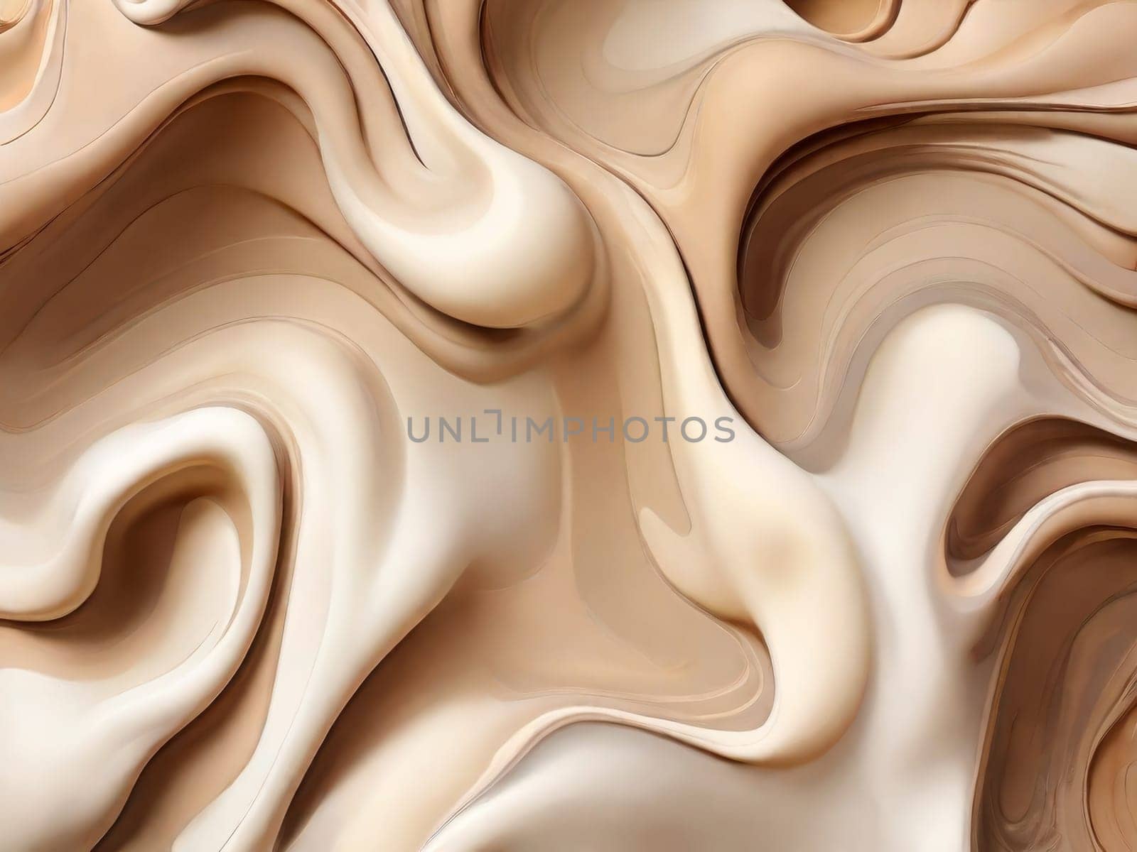 Abstract liquid beige background. Creamy cream background, background texture