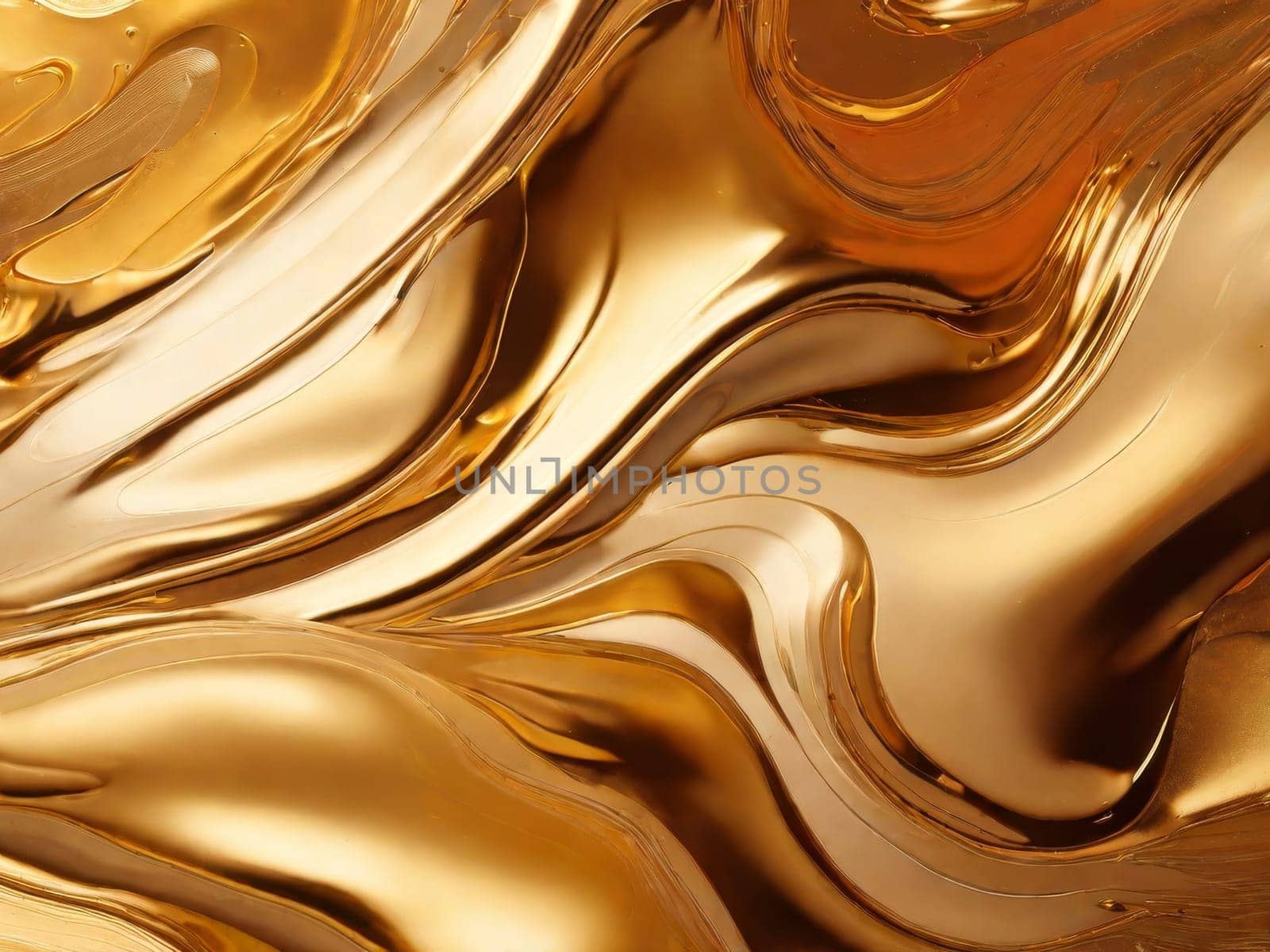 Painted background. Abstract emotional art. Modern design element. Golden liquid acrylic paints by Ekaterina34