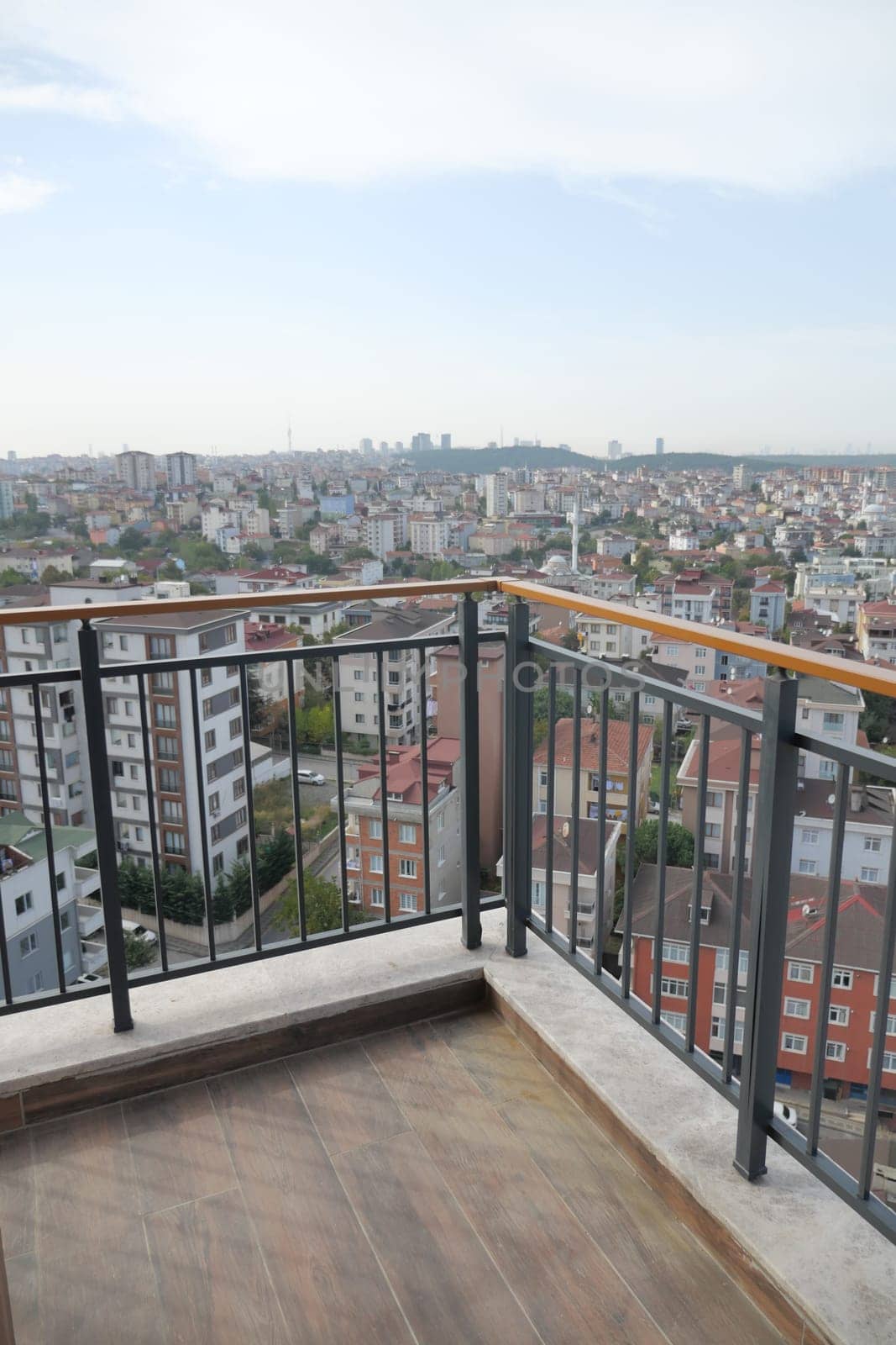 long Apartment balcony in istanbul city