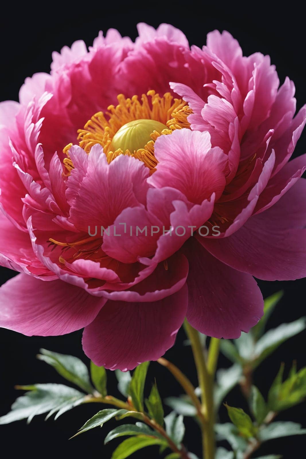 Radiating charm and tenderness, this picture of a pink peony in full bloom is perfect for use in home decor or as a tranquil and soothing desktop background. Its soft color palette is calming to the senses.