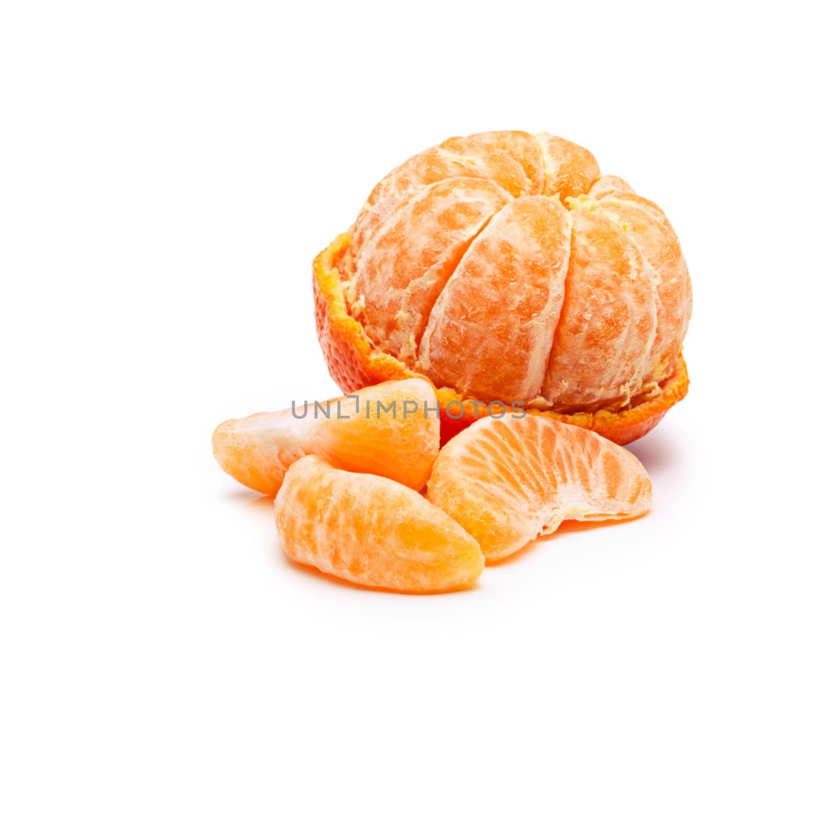 Fruit, citrus and tangerine for vitamin c, fiber and healthy nutrition on isolated white background. Food, closeup and organic produce for natural wellness, detox and eating on studio backdrop.