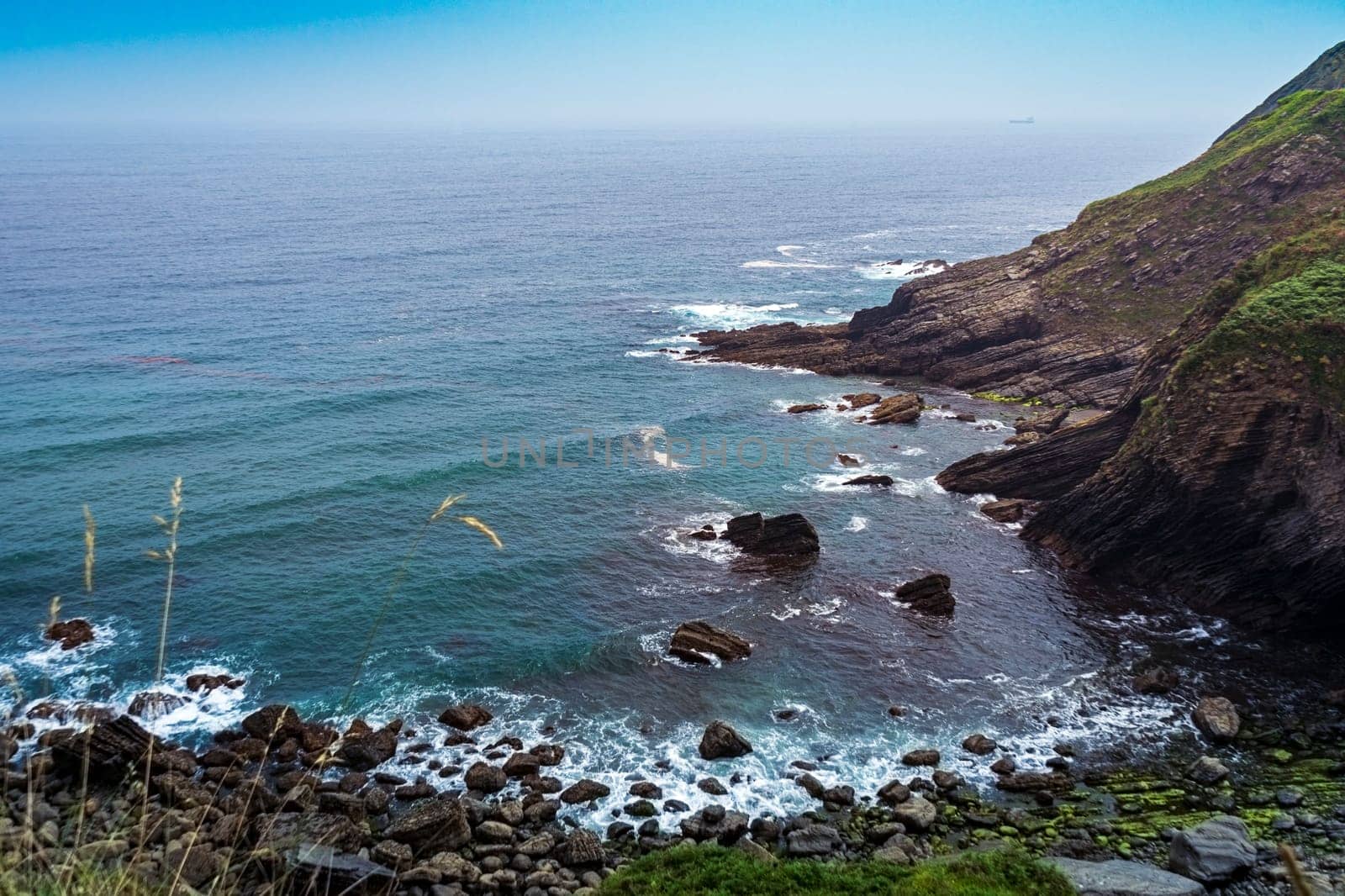 Rocky coast of the Atlantic Ocean, Basque Country, Spain. by paca-waca