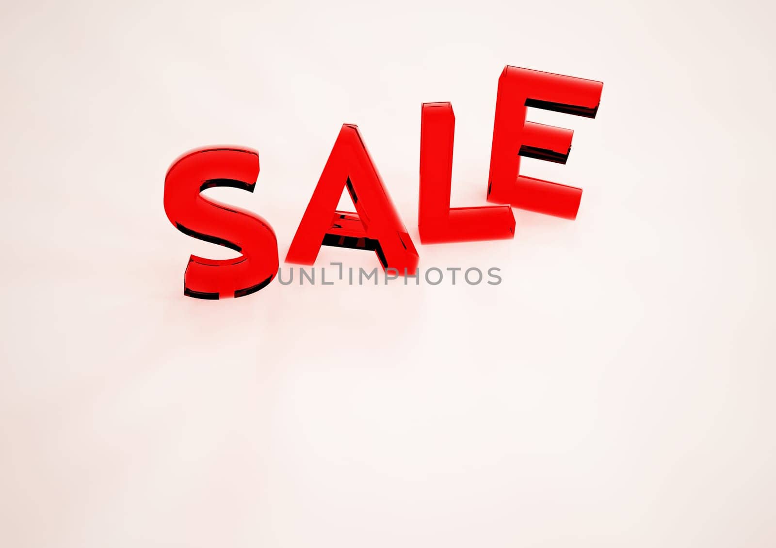 The dimensional word sale on a background. 3D illustration.