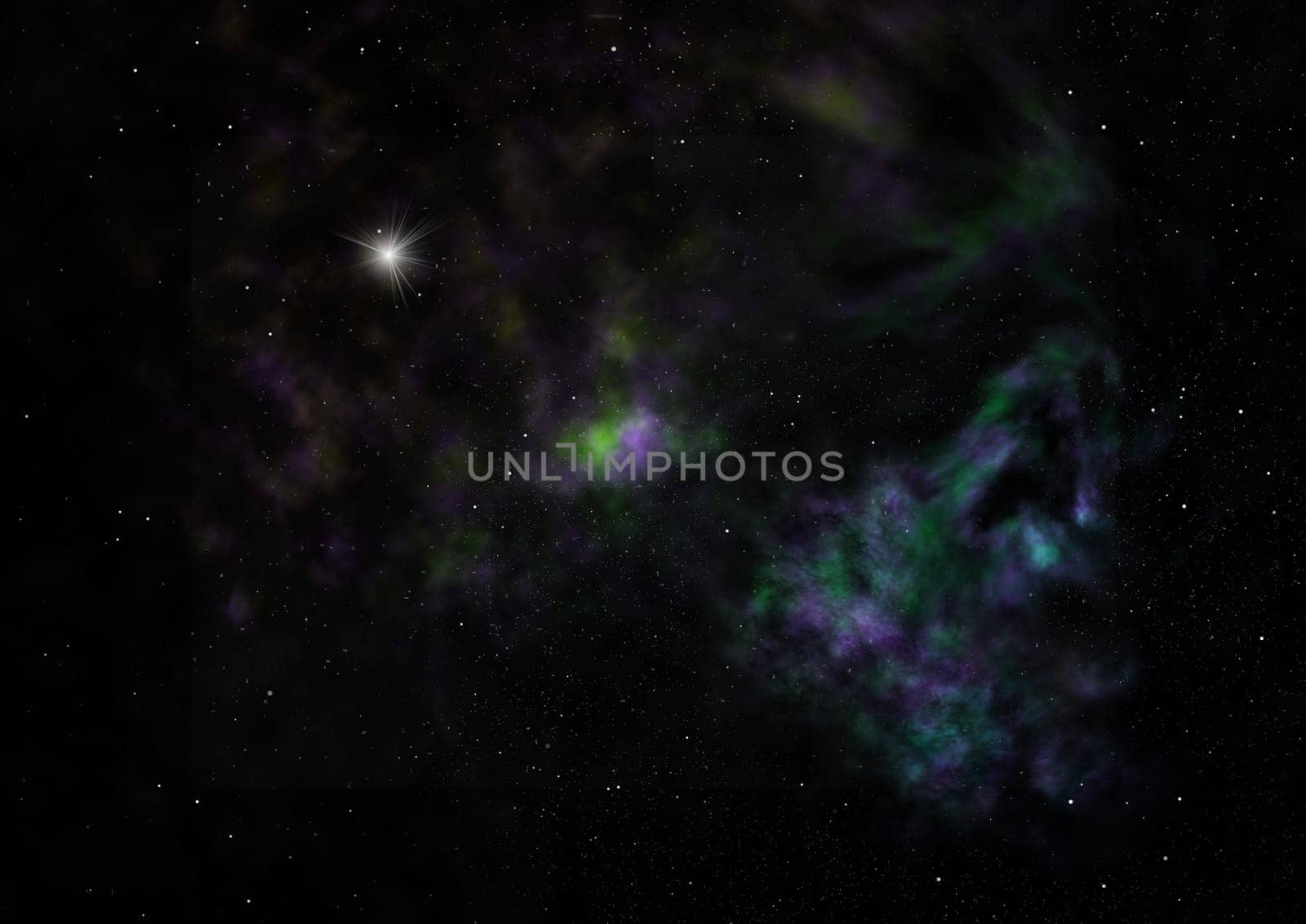 Small part of an infinite star field of space in the Universe. Elements of this image furnished by NASA . 3D rendering