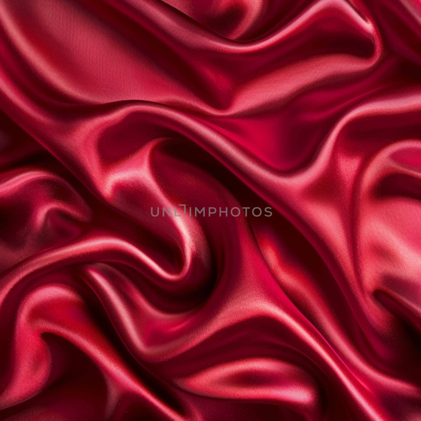 Vibrant, crimson-toned silk flows in a captivating display of graceful, cascading folds, radiating an air of sophistication and refined elegance. by sfinks