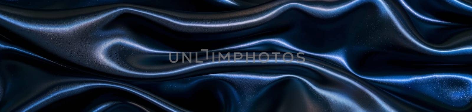 Deep blue satin waves undulate in a mesmerizing pattern, providing a panoramic view of luxury and refined texture. by sfinks