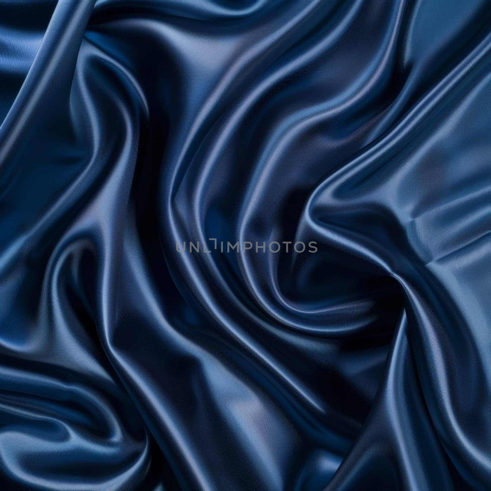 Dramatic folds and creases of lustrous blue silk create a captivating visual texture, with highlights and shadows adding depth and drama. by sfinks