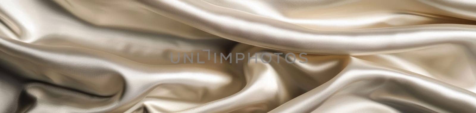 Smooth cream silk fabric in gentle waves, reflecting elegance and luxury