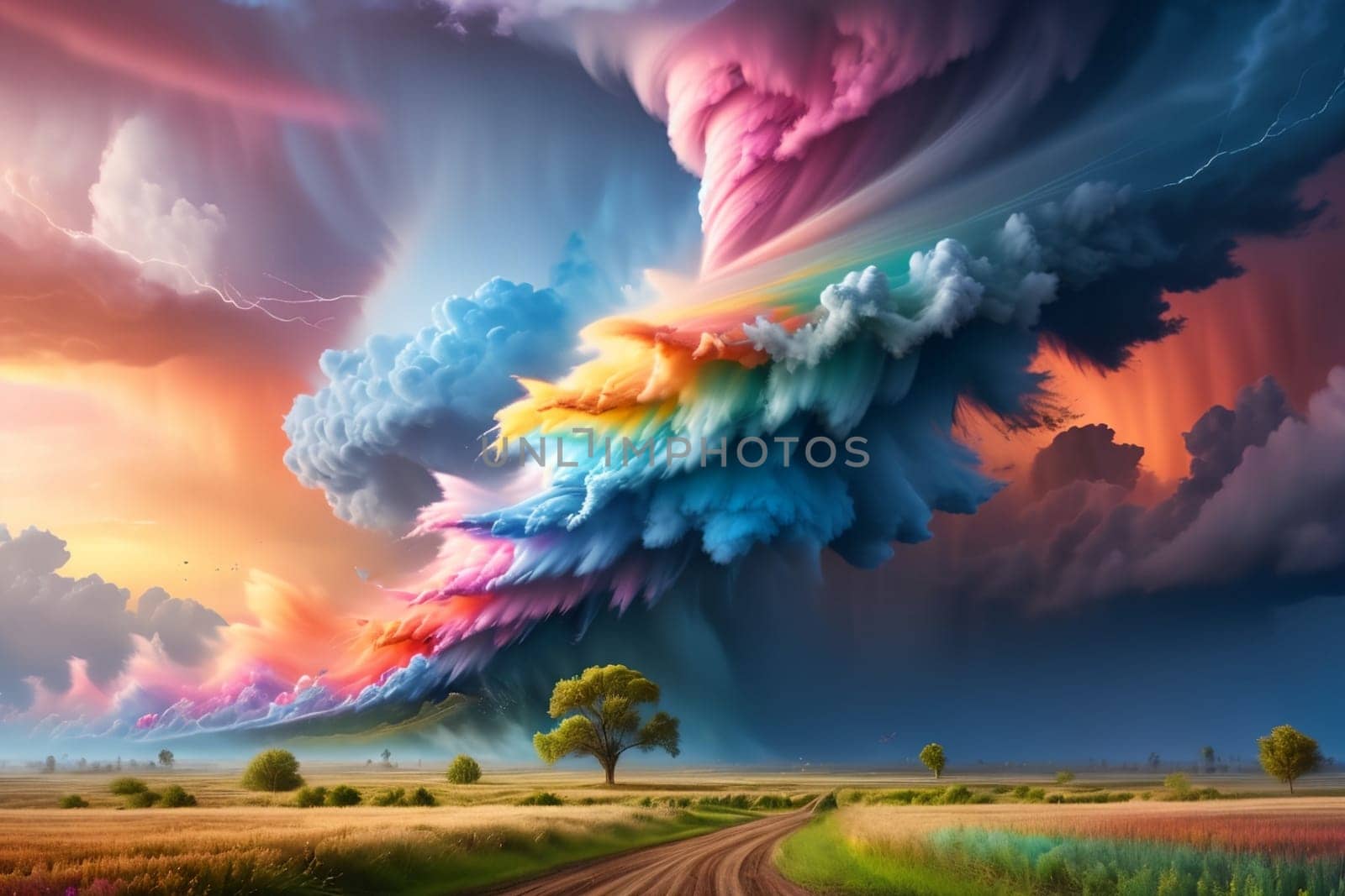multi-colored tornado, background made of multi-colored tornado in pastel colors .