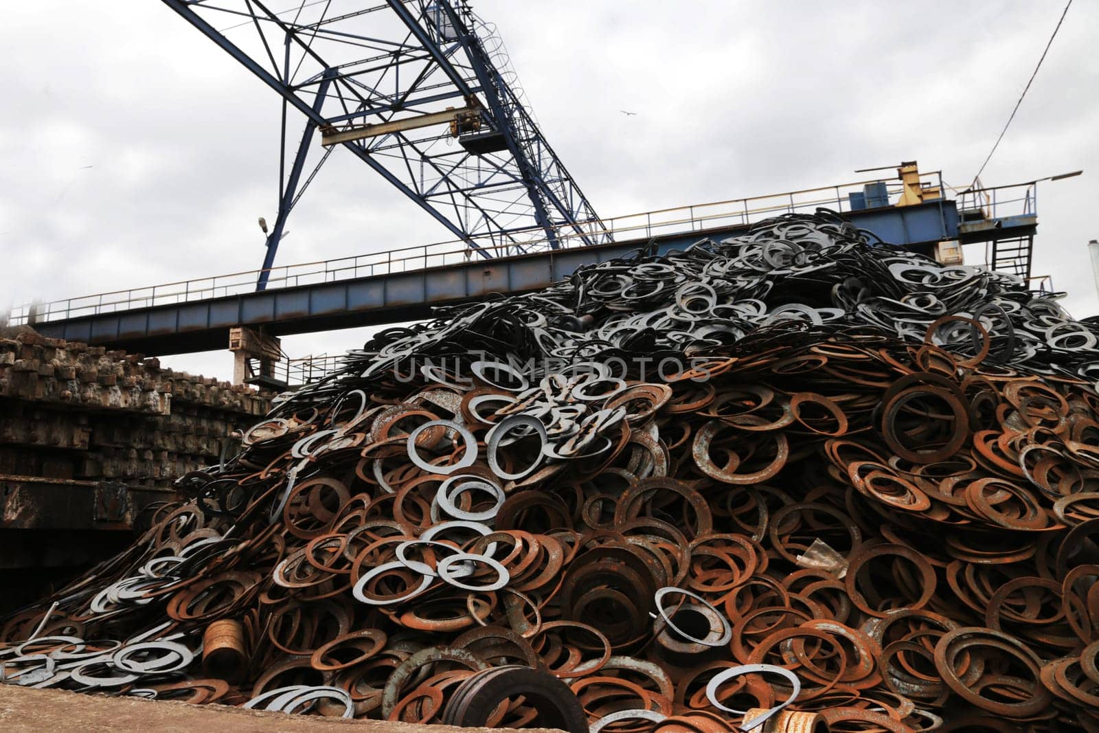 Scrap Metal for Recycling. various forms of rusty metal construction.