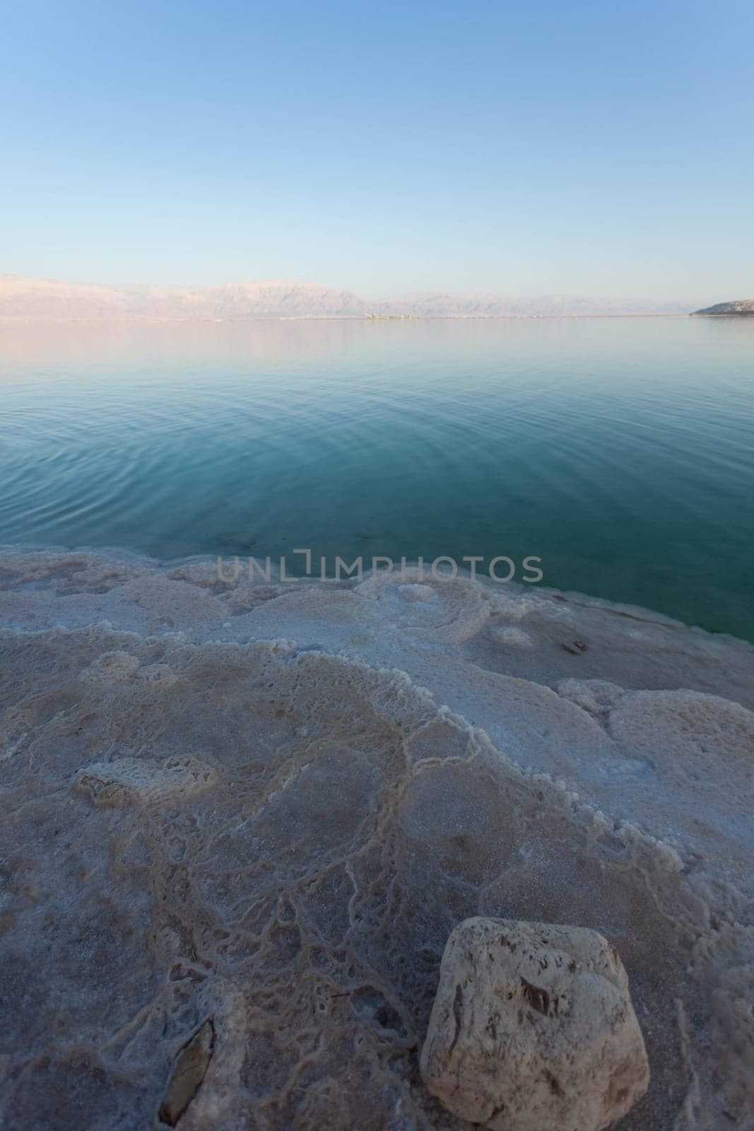 Evening landscape of the Dead Sea shore. High quality photo