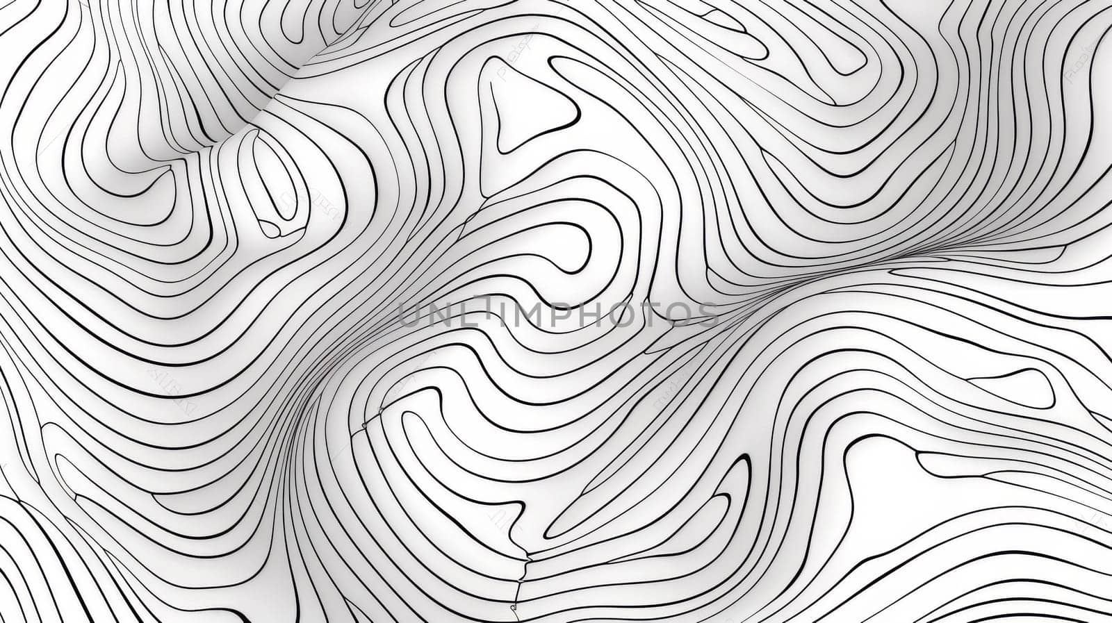 A black and white drawing of a wavy surface, AI by starush