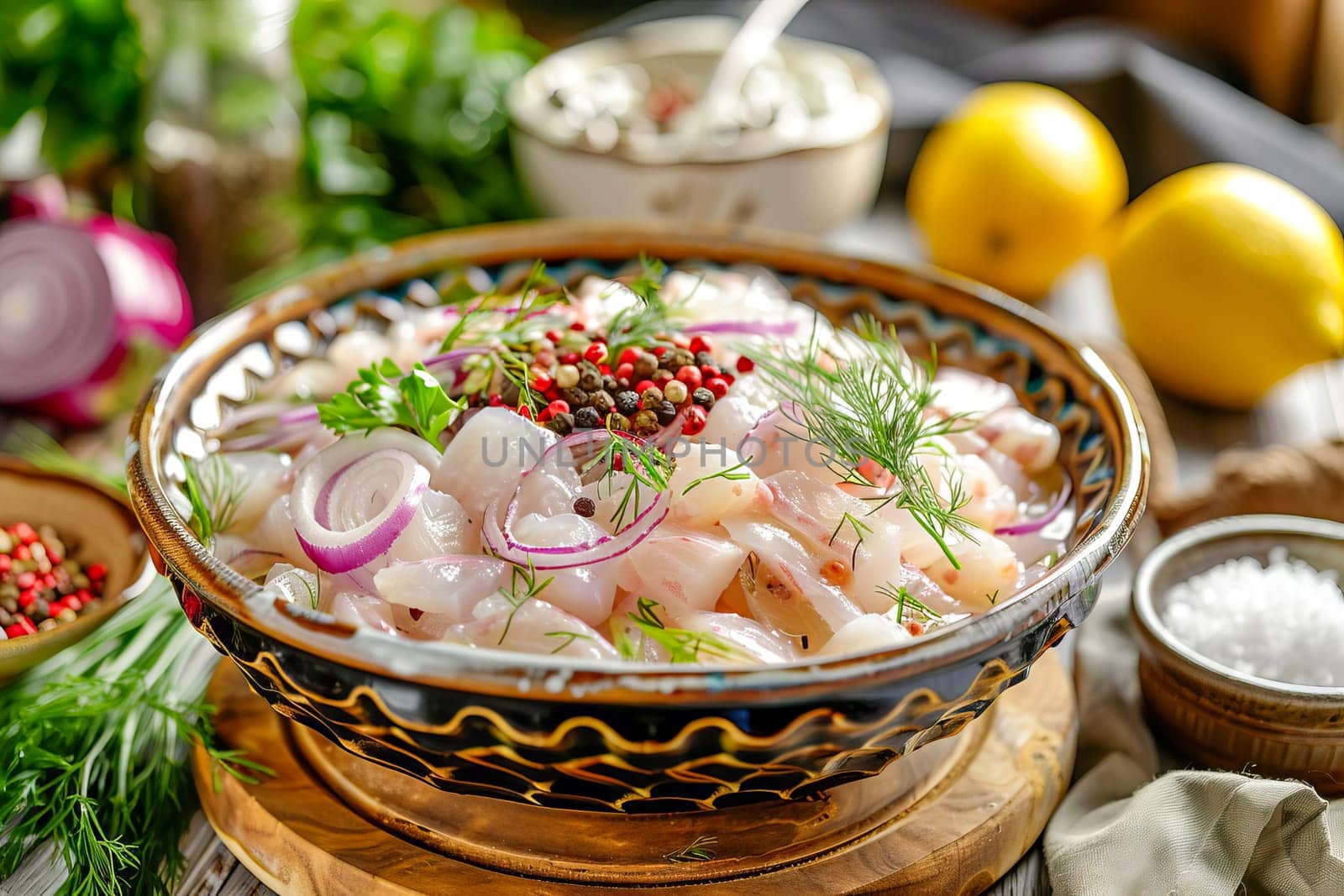 Sugudai, tradishional dish of peoples of the North, made from fresh raw fish. by OlgaGubskaya