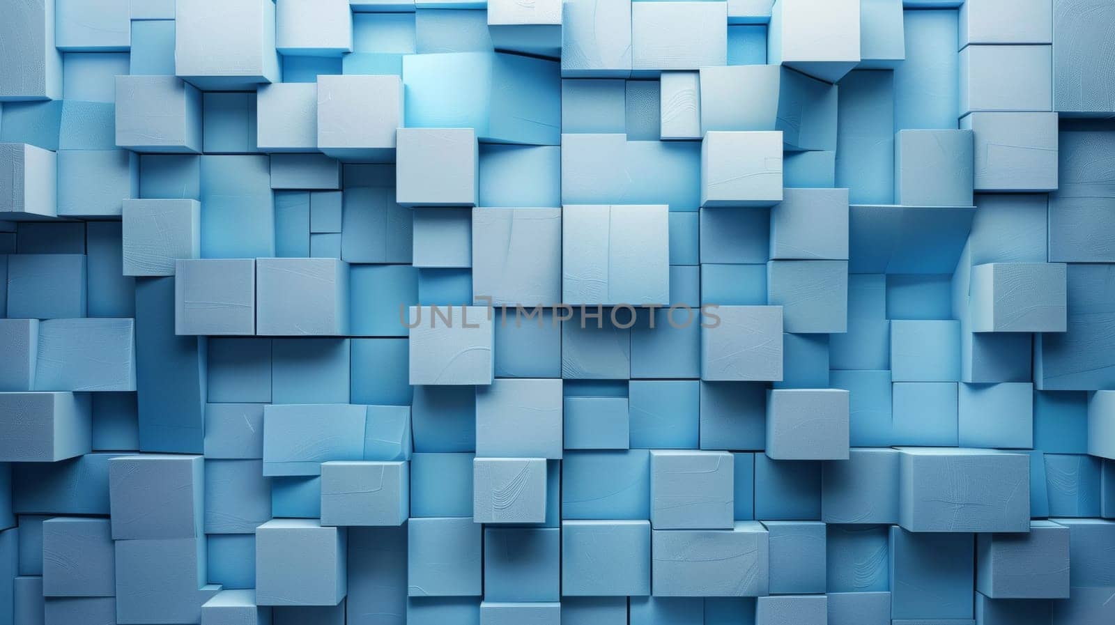 A blue background with many cubes in a pattern, AI by starush