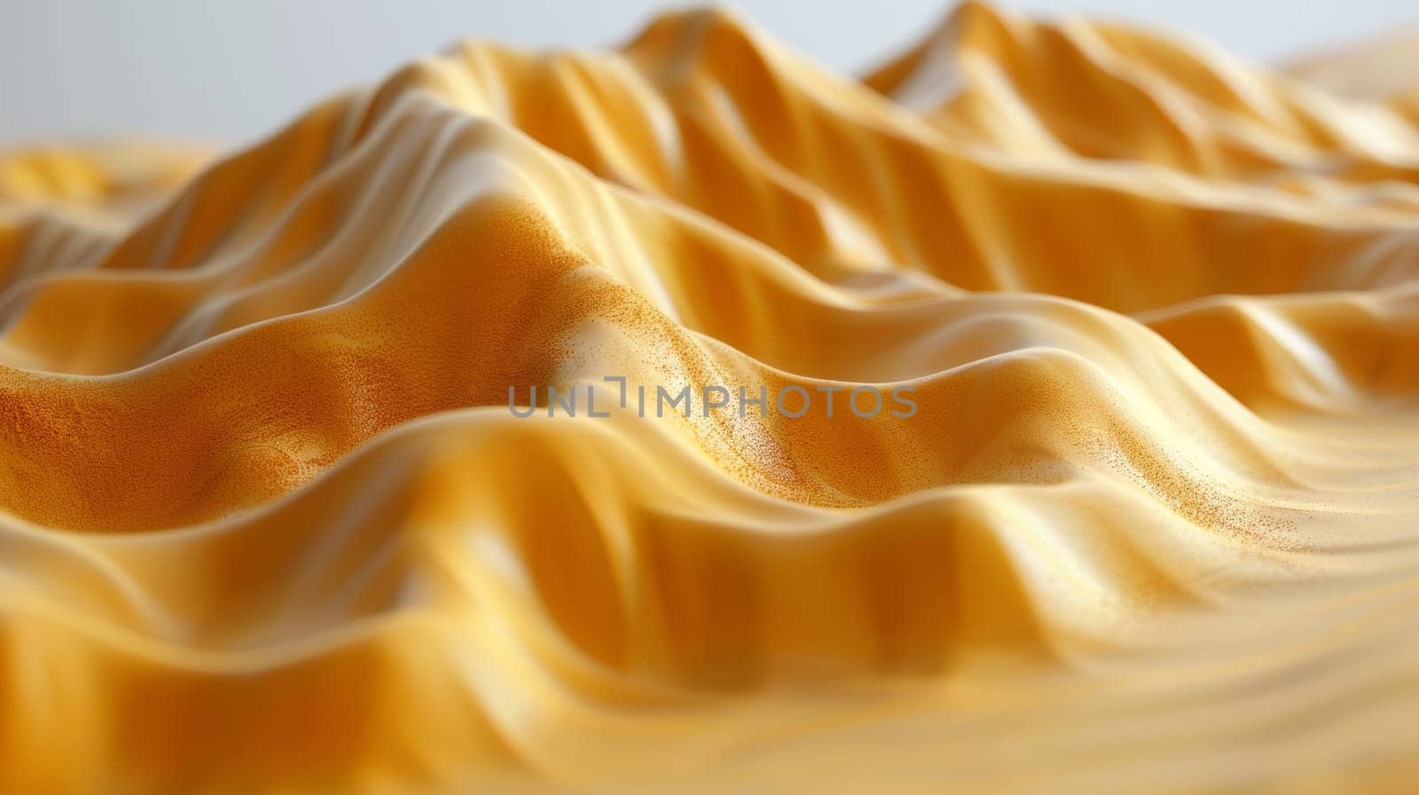 A close up of a yellow wavy surface with some orange in it