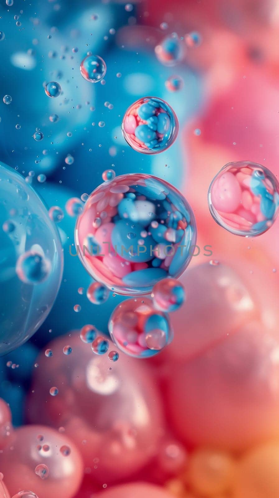 A close up of a bunch of different colored balloons and bubbles
