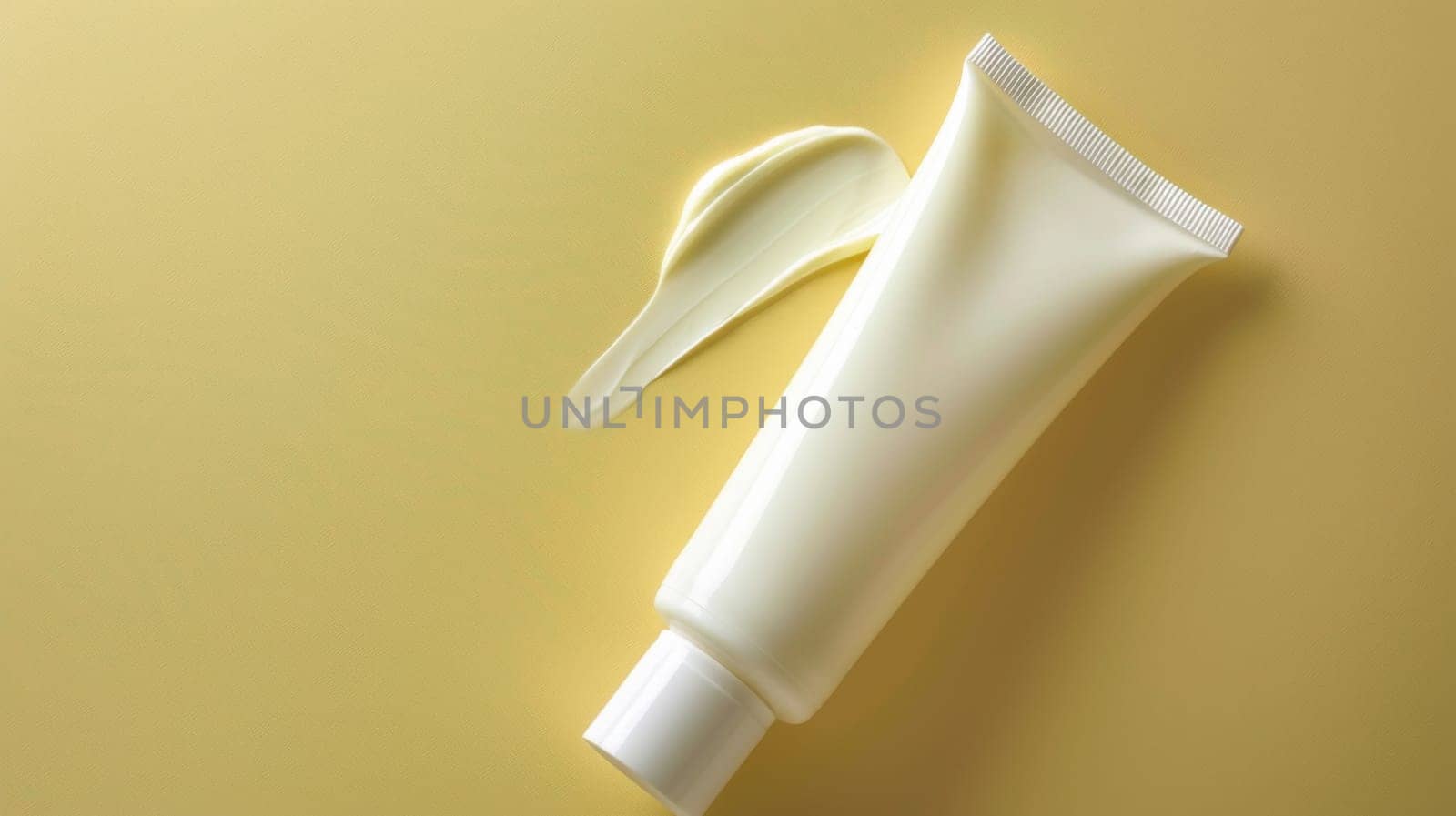 A tube of cream with a spoon on top of it