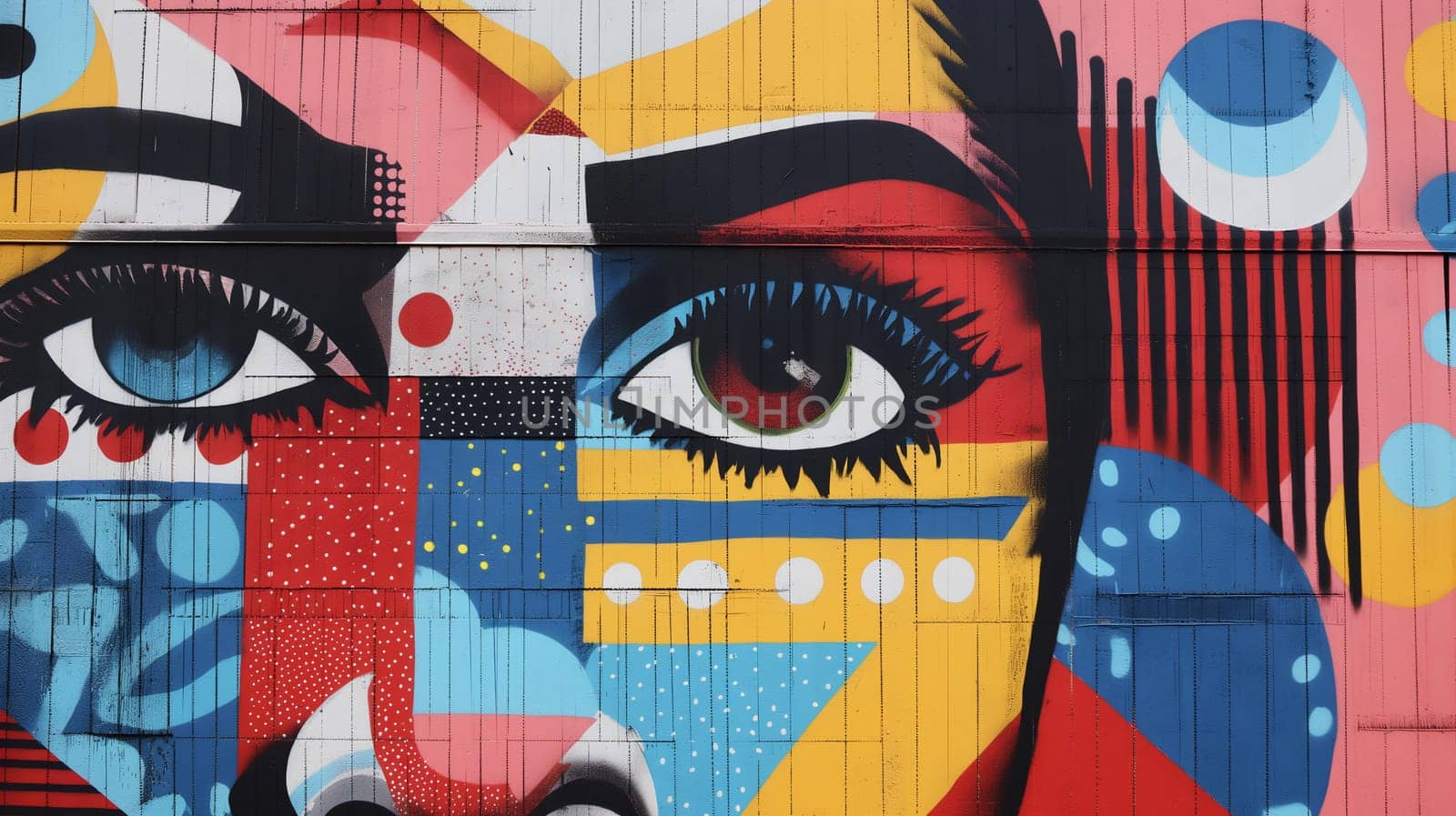 Colorful Street Art Depicting Abstract woman Face by chrisroll