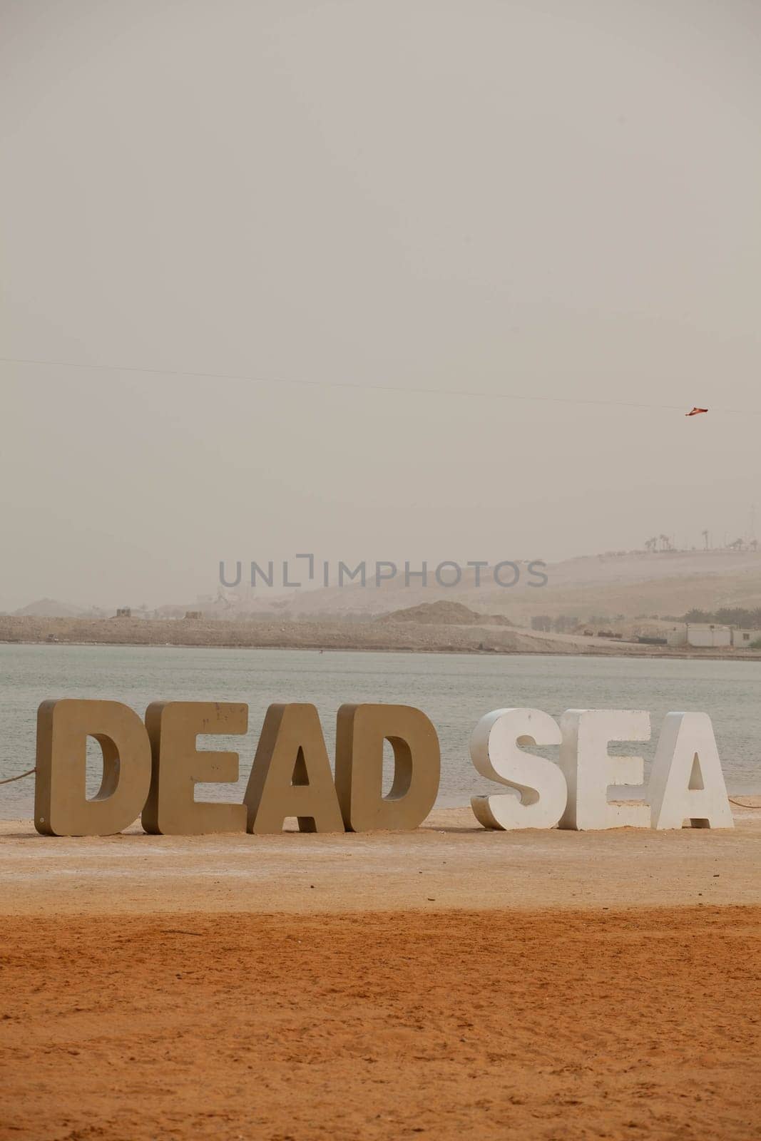 Letters dead sea on the beach. High quality photo