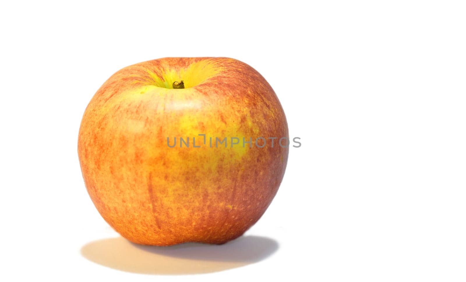 Apple, mockup space or nutrition with wellness, harvest or healthy snack isolated on white studio background. Produce, promotion or fruit with diet plan or sustainable with harvest, nature or organic.