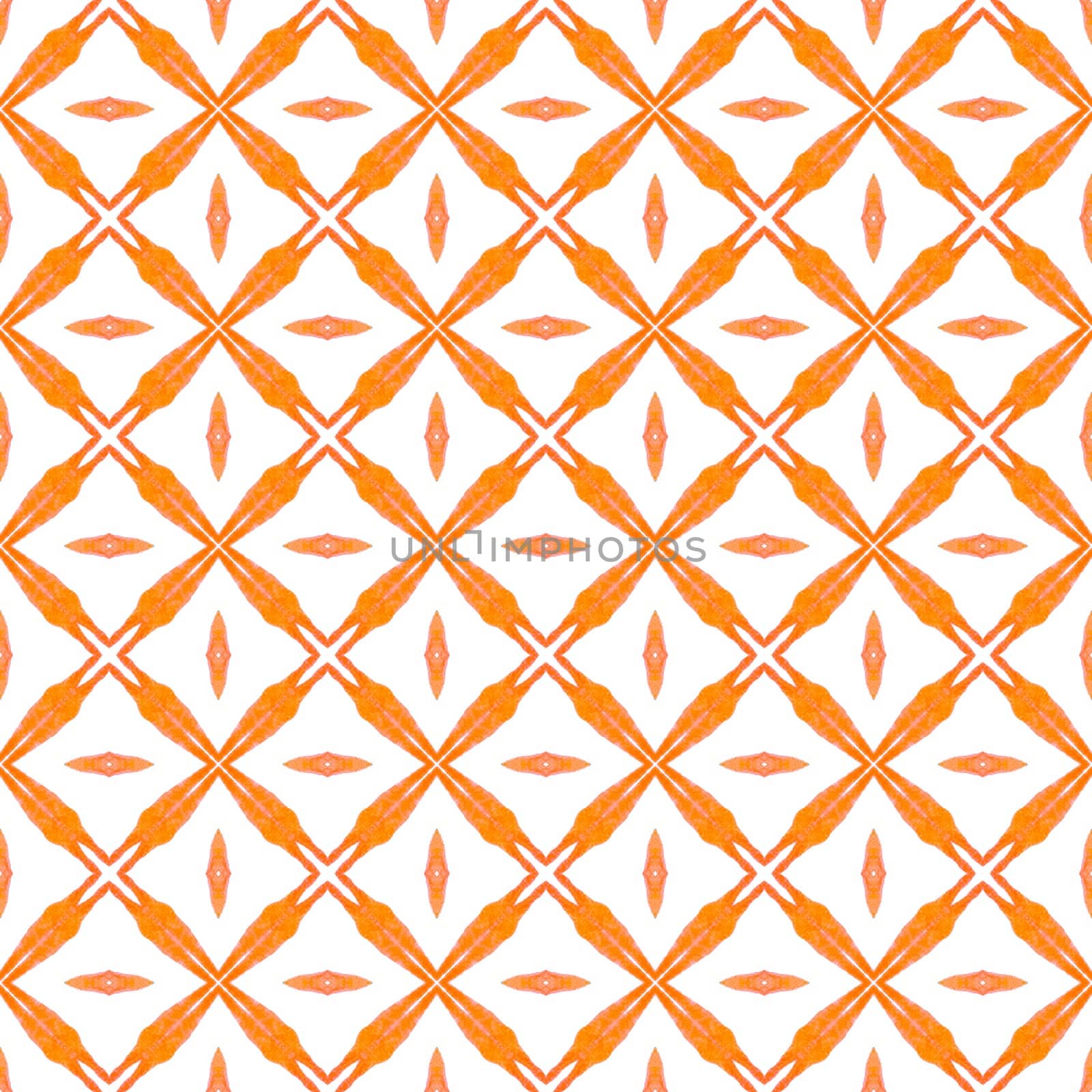 Oriental arabesque hand drawn border. Orange sublime boho chic summer design. Textile ready energetic print, swimwear fabric, wallpaper, wrapping. Arabesque hand drawn design.