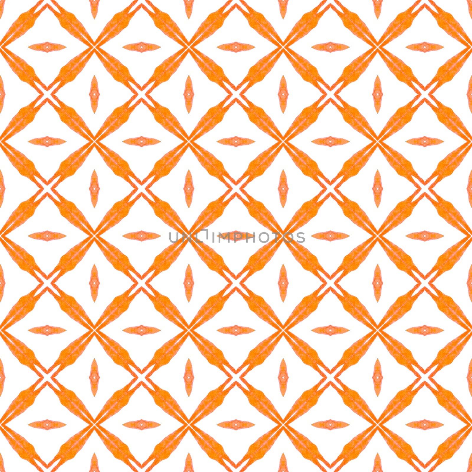 Oriental arabesque hand drawn border. Orange by beginagain