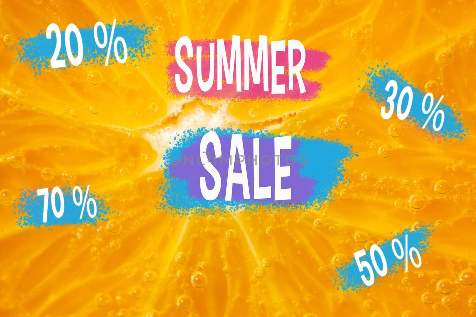Summer Sale with bold, bright discount numbers splashed across a radiant, sunny backdrop. by darksoul72