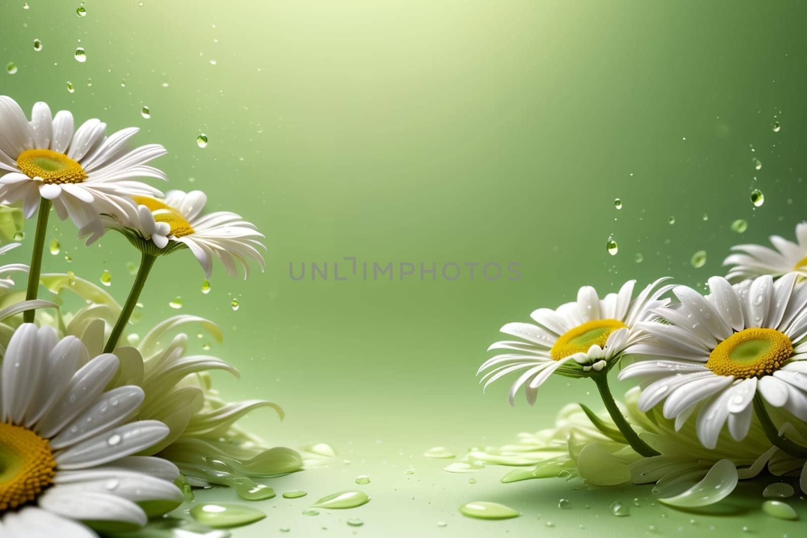 beautiful abstract background with bright flowers. AI generated image.