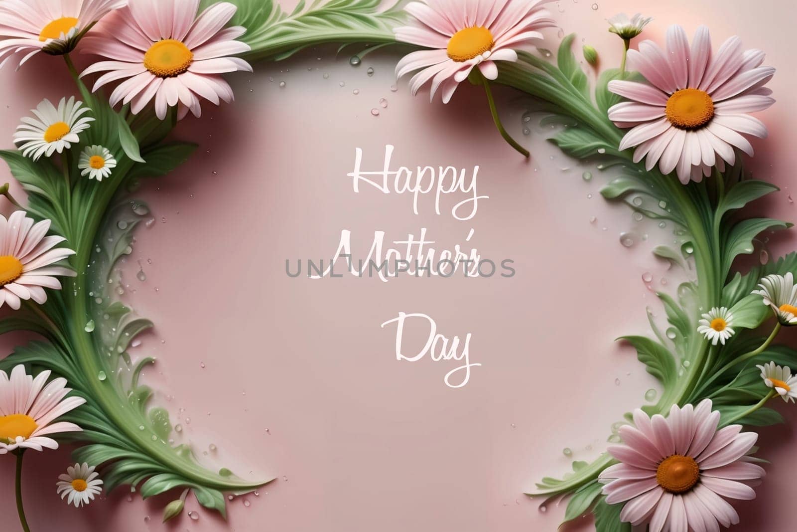 beautiful abstract background with bright flowers. AI generated image.