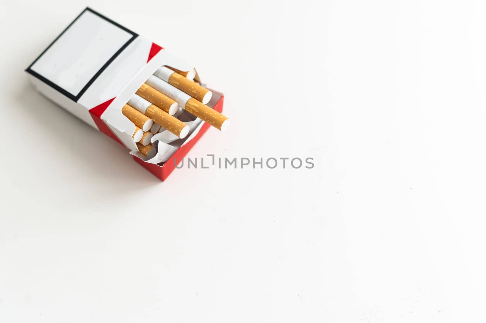 A close up image of a packet of cigarettes.Isolated. High quality photo