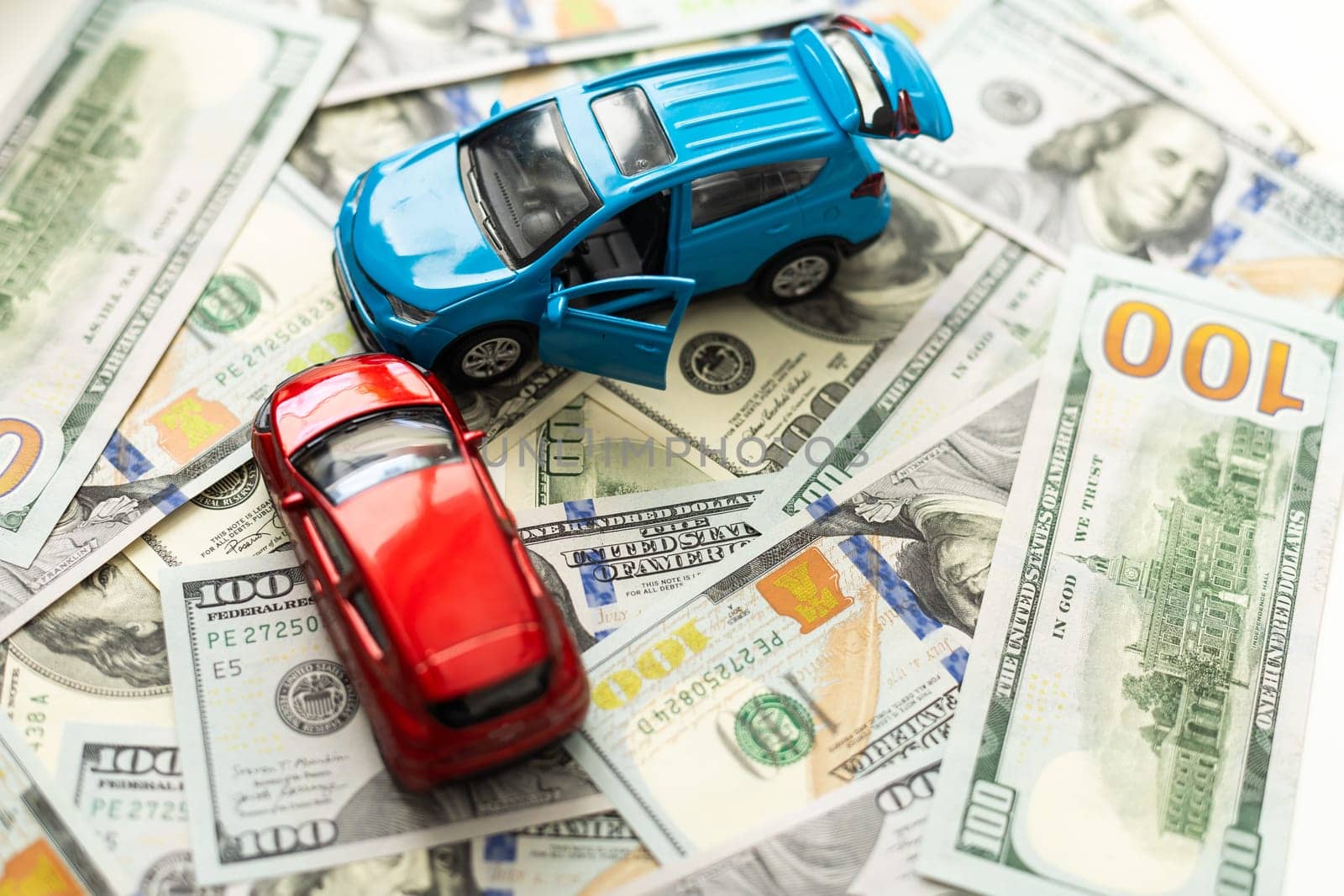Car and money concept. Selective focus image with shallow depth of field. High quality photo