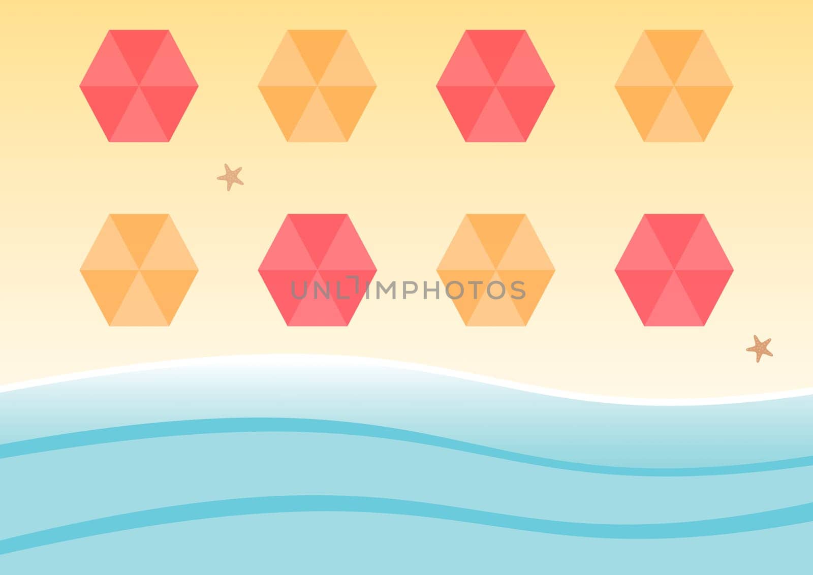 Flatlay illustration of a summer holiday beach by SV1991